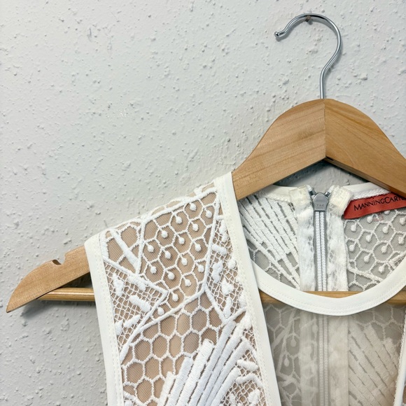 Manning Cartell Gallery Views Midi Dress Ivory White Nude Illusion, Size P (XS) - Picture 3 of 14